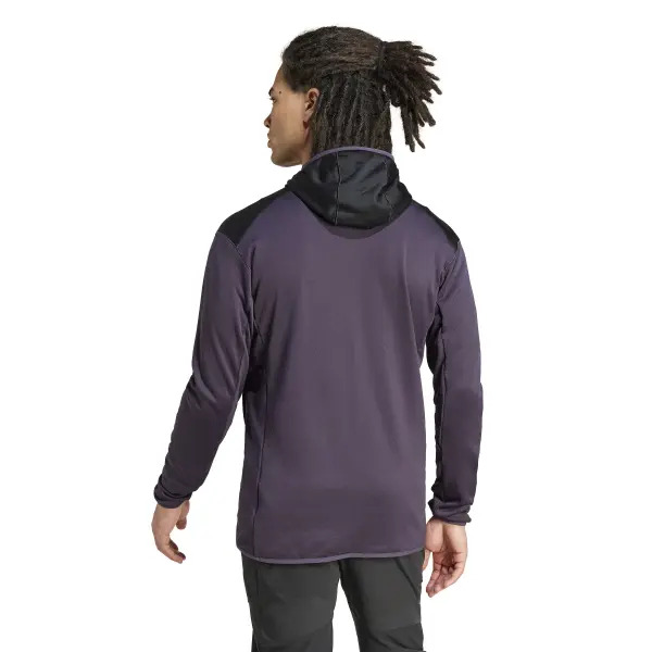 Haut de sport technique à capuche zippé homme Adidas XPR LT FL H J Noir Aubergine Blanc 4
