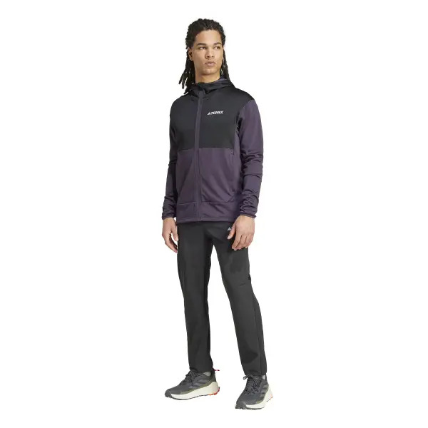 Haut de sport technique à capuche zippé homme Adidas XPR LT FL H J Noir Aubergine Blanc 6