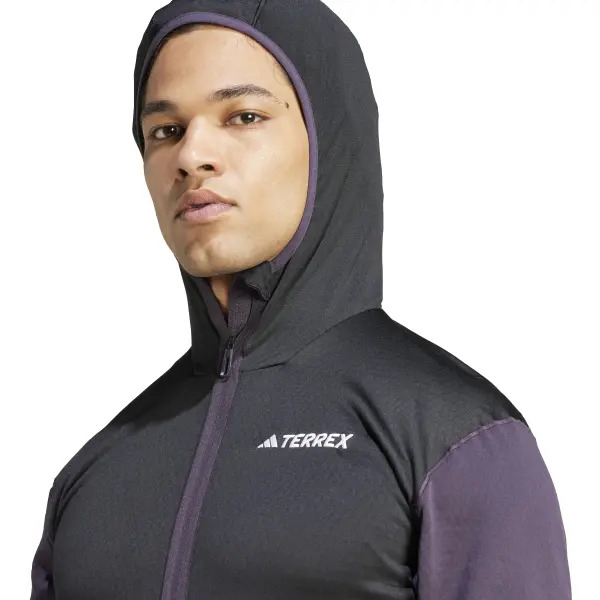 Haut de sport technique à capuche zippé homme Adidas XPR LT FL H J Noir Aubergine Blanc 8