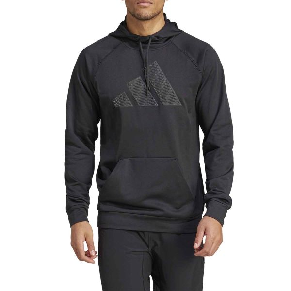 Sweat à capuche sans zip homme Adidas GG BL HD Noir Anthracite