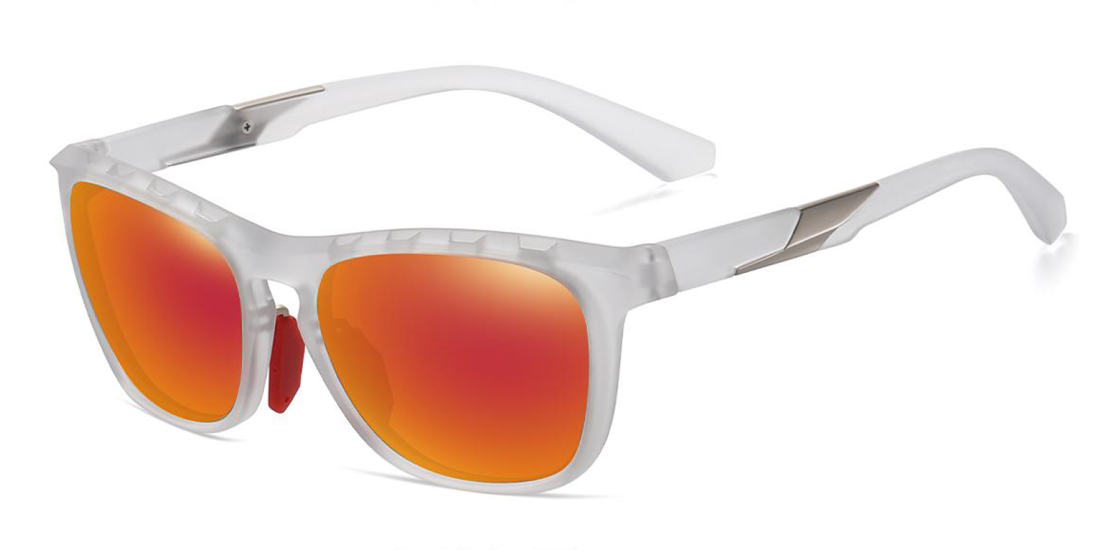 Lunettes de soleil sport verres polarisants unisexe MA Lunette TR7516 Transparent Rouge Gris argenté 1