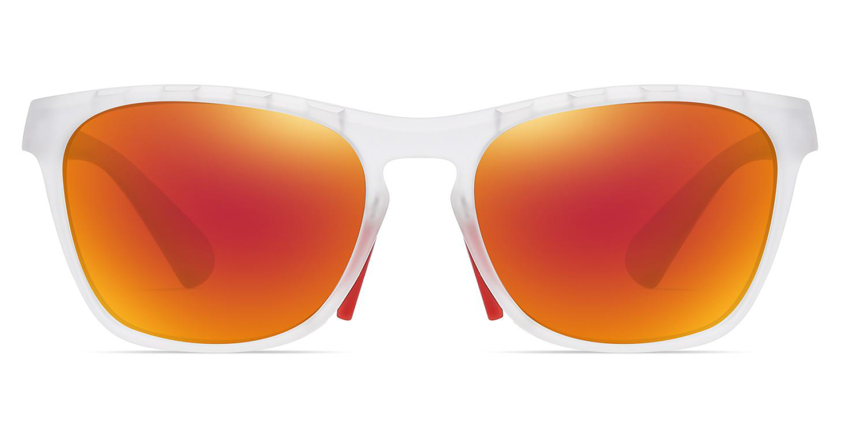 Lunettes de soleil sport verres polarisants unisexe MA Lunette TR7516 Transparent Rouge Gris argenté 2