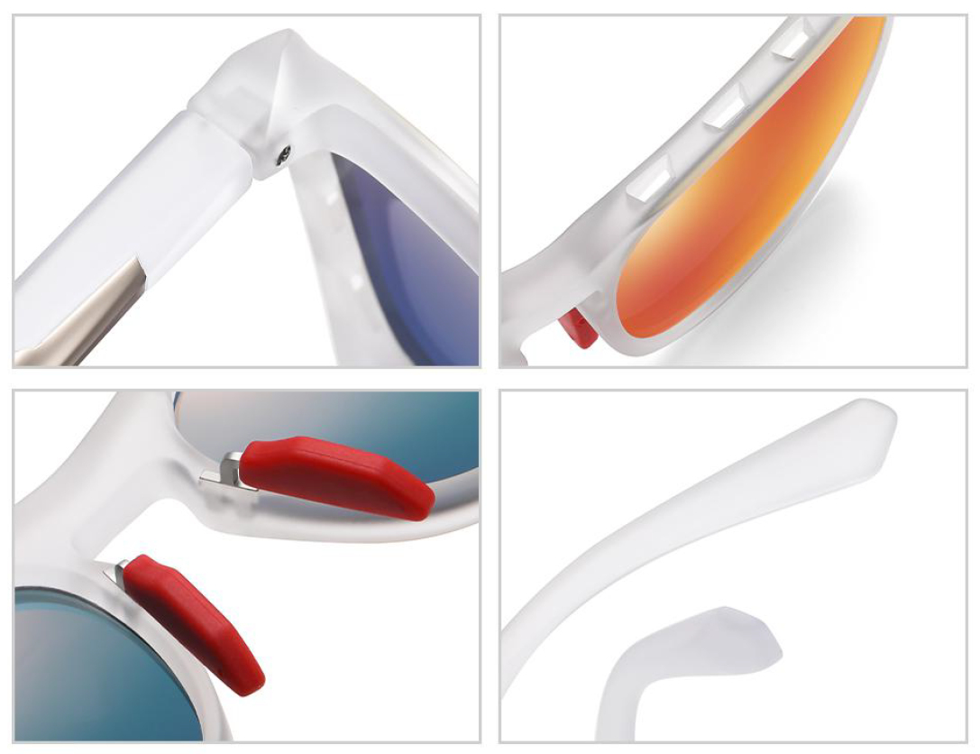 Lunettes de soleil sport verres polarisants unisexe MA Lunette TR7516 Noir mat Gris argenté 2