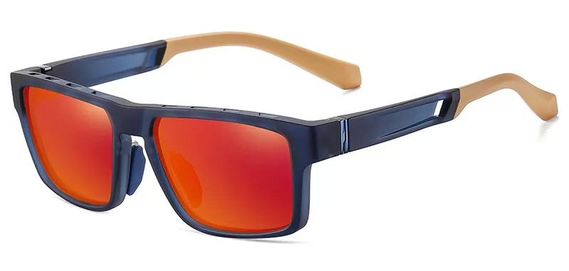 Lunettes de soleil sport verres polarisants unisexe MA Lunette TR7521 Noir marron fumé rouge 1