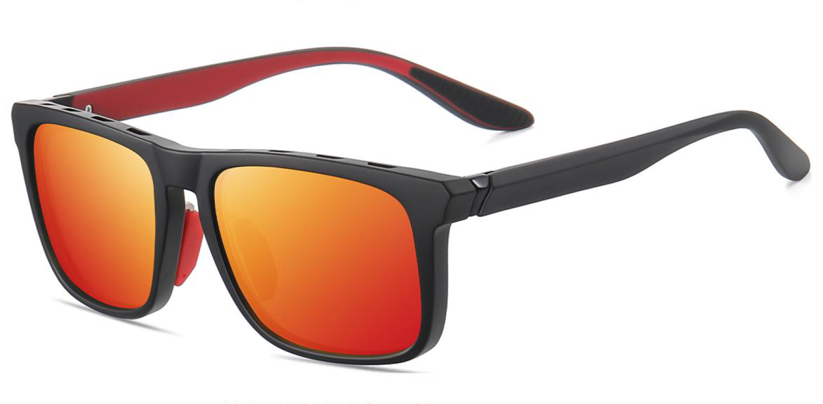Lunettes de soleil sport verres polarisants unisexe MA Lunette TR7526 Noir Rouge 1