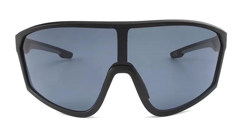 Lunettes de soleil sport à écran panoramique verre polycarbonate unisexe MA Lunette PTE2158 Noir fumé 1