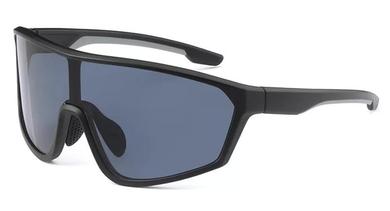Lunettes de soleil sport à écran panoramique verre polycarbonate unisexe MA Lunette PTE2158 Noir fumé 2
