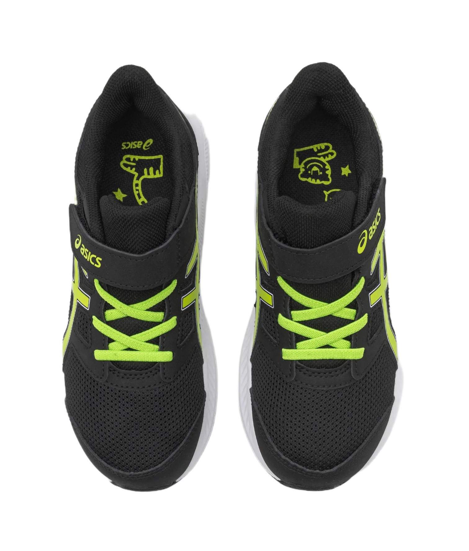 Chaussures running junior Asics JOLT 4 PS Noir Citron vert Blanc 4