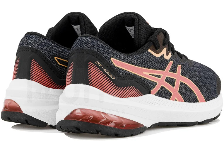 Chaussures running junior Asics GT-1000 11 GS Noir Gris Papaye Blanc 3