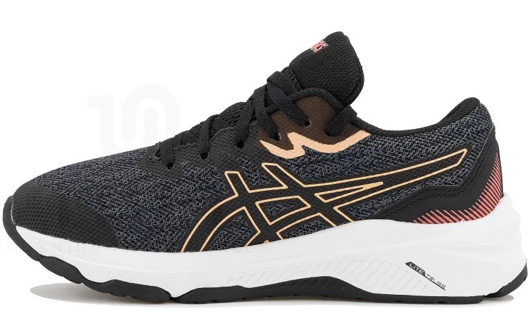 Chaussures running junior Asics GT-1000 11 GS Noir Gris Papaye Blanc