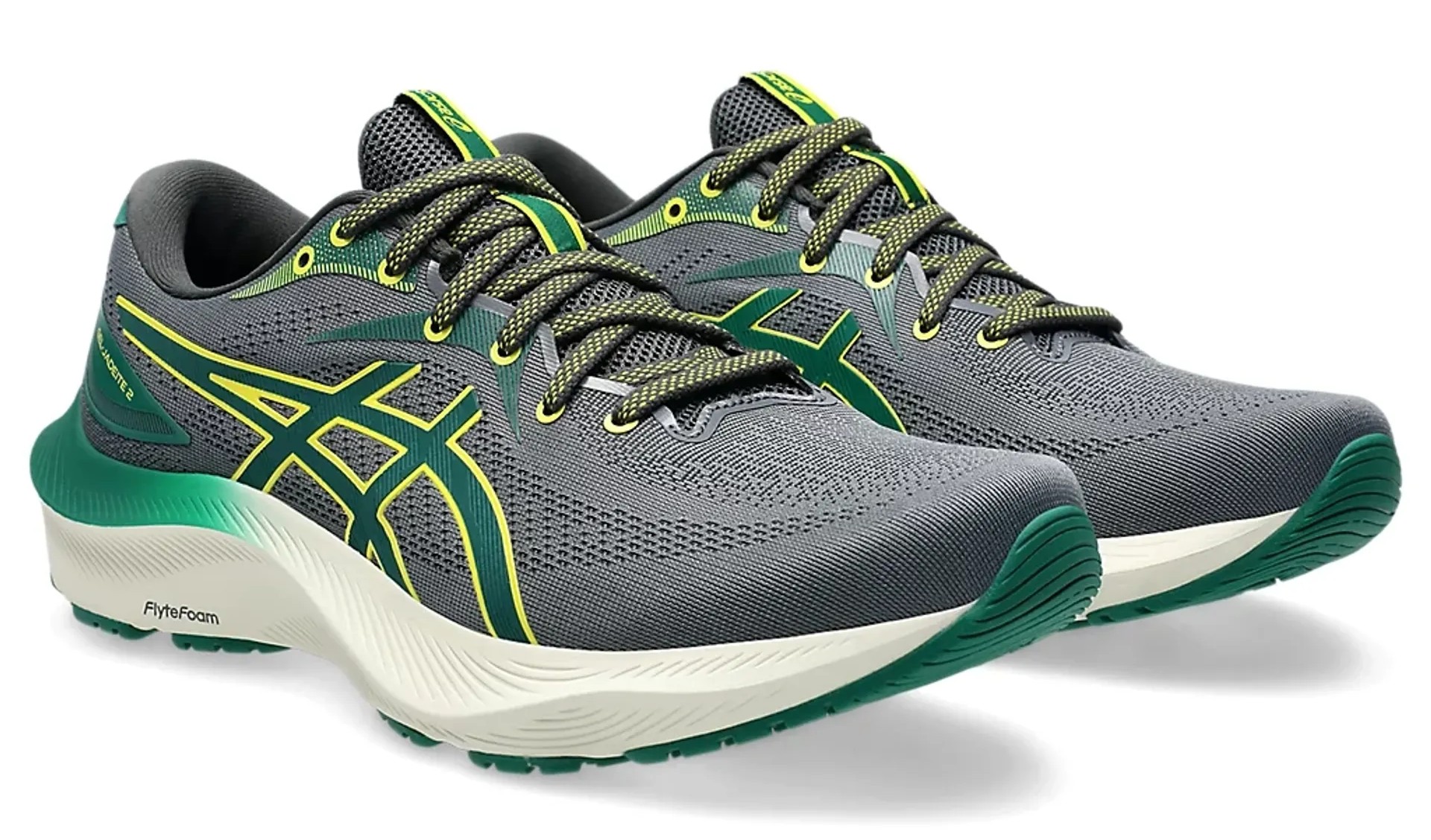 Chaussures running homme Asics GEL-JADEITE 2 Gris Vert Jaune 2