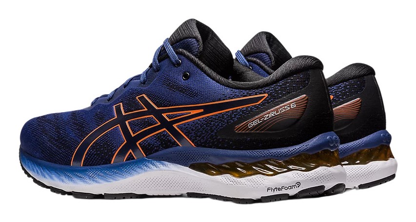 Chaussures running homme Asics GEL-ZIRUSS 6 Bleu océan Orange flanboyant Noir Blanc 3