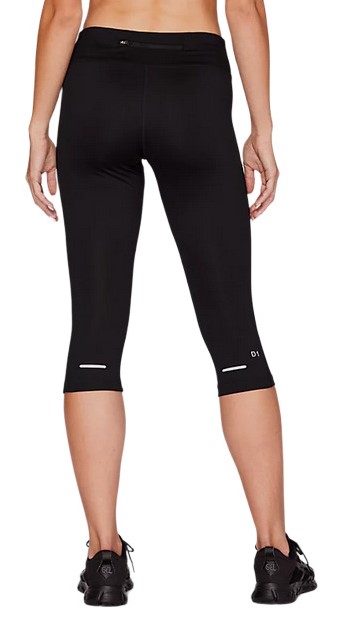 Collant 3-4 (corsaire) femme Asics SPORT RUN KNEE TIGHT Noir Blanc 2