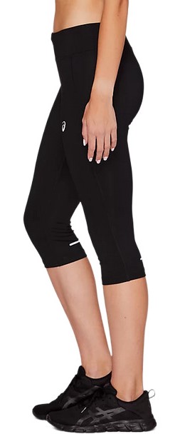 Collant 3-4 (corsaire) femme Asics SPORT RUN KNEE TIGHT Noir Blanc 3