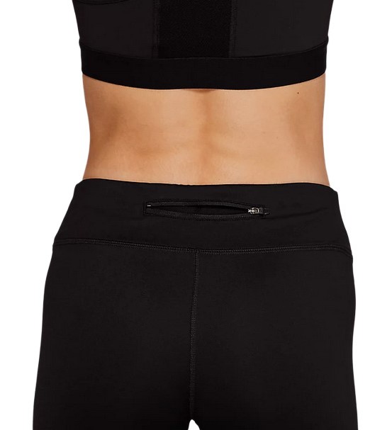 Collant 3-4 (corsaire) femme Asics SPORT RUN KNEE TIGHT Noir Blanc 5