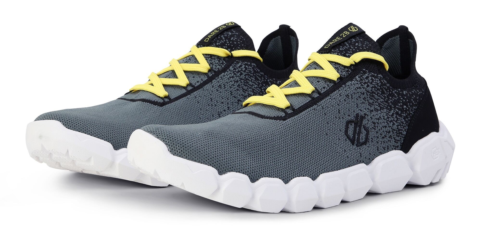 Chaussures running homme DARE2B HEX-AT BREATHABLE Gris Noir Blanc Jaune 3