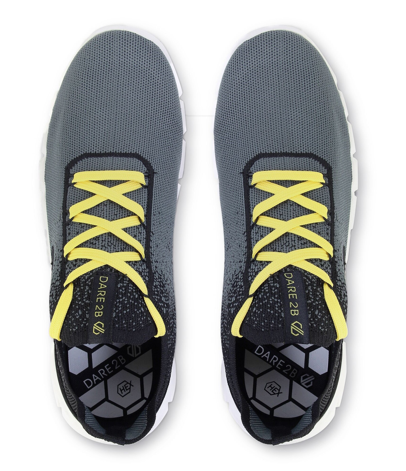 Chaussures running homme DARE2B HEX-AT BREATHABLE Gris Noir Blanc Jaune 8
