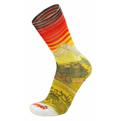 1846 Chaussettes jarrette running-trail Rywan NO LIMIT GRAPHIK Esprit montagne Rouge Jaune Vert kaki