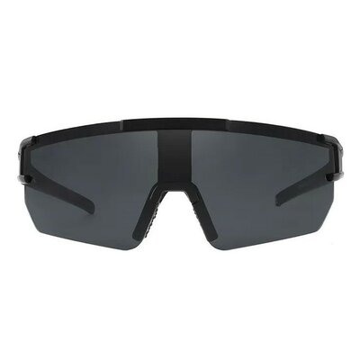 Lunettes de soleil sport à écran panoramique verre polycarbonate unisexe MA Lunette PTE2160 Noir mat fumé 1