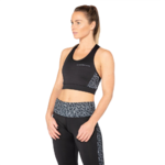 Brassière de sport à empiècements imprimés respirante femme Higher State Noir Blanc V2 (9)