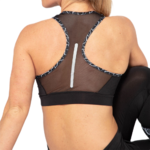 Brassière de sport à empiècements imprimés respirante femme Higher State Noir Blanc V2 (1)