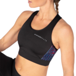 Brassière de sport à empiècements imprimés respirante femme Higher State Noir Violet (2)