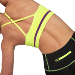 Brassière de sport à faible maintien, allégée en coutures et à bretelles réglables Jaune fluo (1)