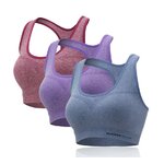 Brassière de sport faible en coutures avec soutien - lot de 3 pièces femme Higher State Rouge Violet Bleu (1)