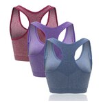 Brassière de sport faible en coutures avec soutien - lot de 3 pièces femme Higher State Rouge Violet Bleu (3)