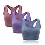 Brassière de sport faible en coutures avec soutien - lot de 3 pièces femme Higher State Rouge Violet Bleu (2)