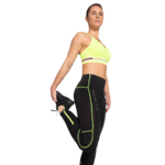 Collant de running femme 1-4 zip léger et respirant Higher State Noir Jaune (2)