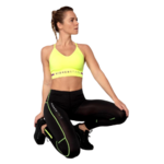 Collant de running femme 1-4 zip léger et respirant Higher State Noir Jaune (3)