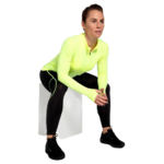 Collant de running femme 1-4 zip léger et respirant Higher State Noir Jaune (5)