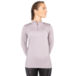 Tee-shirt à manches longues de sport 1-4 zip respirant et proche du corps femme Higher State Violet lila (1)
