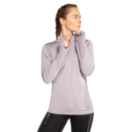 Tee-shirt à manches longues de sport 1-4 zip respirant et proche du corps femme Higher State Violet lila (3)