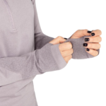 Tee-shirt à manches longues de sport 1-4 zip respirant et proche du corps femme Higher State Violet lila (4)