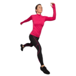 Tee-shirt à manches longues de sport 1-4 zip respirant et proche du corps femme Higher State Rose (1)