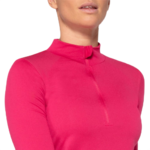 Tee-shirt à manches longues de sport 1-4 zip respirant et proche du corps femme Higher State Rose (3)
