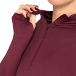 Tee-shirt à manches longues de sport 1-4 zip respirant et proche du corps femme Higher State Violet mûre (4)
