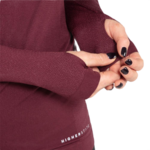 Tee-shirt à manches longues de sport 1-4 zip respirant et proche du corps femme Higher State Violet mûre (3)
