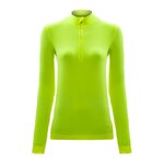 Tee-shirt à manches longues de sport 1-4 zip respirant et proche du corps femme Higher State Jaune fluo (2)