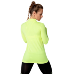 Tee-shirt à manches longues de sport 1-4 zip respirant et proche du corps femme Higher State Jaune fluo (2)