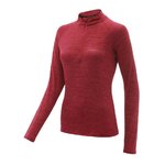 Tee-shirt à manches longues de sport 1-4 zip respirant femme Higher State rouge (1)