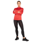 Tee-shirt à manches longues de sport 1-4 zip respirant femme Higher State rouge (1)