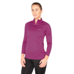 Tee-shirt à manches longues de sport 1-4 zip respirant femme Higher State Violet Sangria (1)