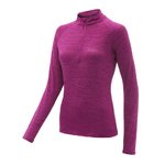 Tee-shirt à manches longues de sport 1-4 zip respirant femme Higher State Violet Sangria (1)