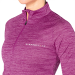 Tee-shirt à manches longues de sport 1-4 zip respirant femme Higher State Violet Sangria (3)