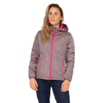 Doudoune à capuche de sport isolante zippée femme Higher State Gris Rose (1)