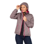 Doudoune à capuche de sport isolante zippée femme Higher State Gris Rose (3)