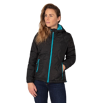 Doudoune à capuche de sport isolante zippée femme Higher State Noir Bleu (1)